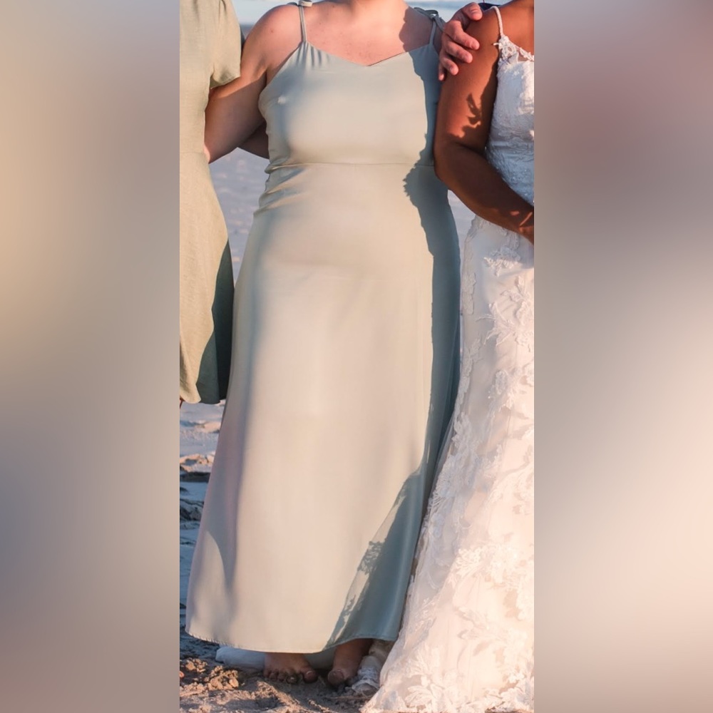 Sage Green Satin Studio 19 Maxi Dress